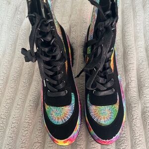 RAINBOW CRYSTAL BOOTS SZ 9 US WOMENS